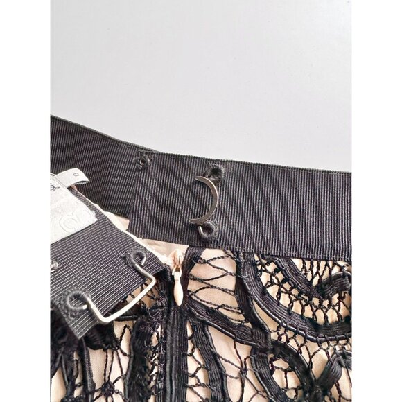 3.1 PHILLIP LIM Resort 2010 Black Nude Battenberg Lace Silk Mini Skirt, Size 6 - Picture 11 of 16